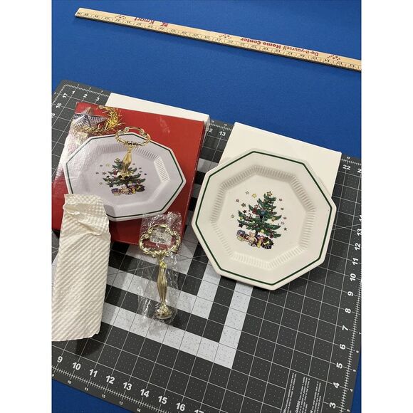 Nikko Japan Christmastime Sweet Plate‎ w/ Post Handle Serving Tray 8" - New - Picture 1 of 14
